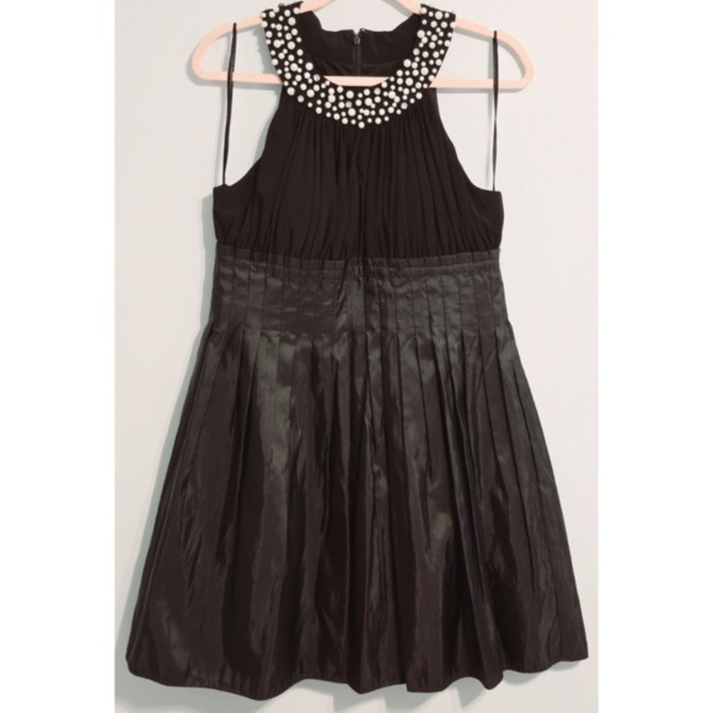 Jessica H Women's Elegant‎ Black Pearl-Embellished Halter Neck Cocktail Dress 12